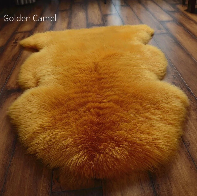 Genuine Golden Camel Sheepskin Rug (Single)