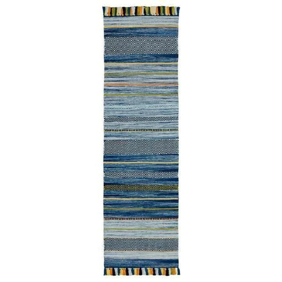 Kelim Stripes Blue runner Rug classic view