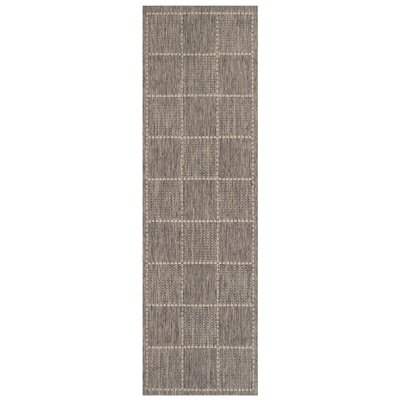 Check Flatweave Grey Runner