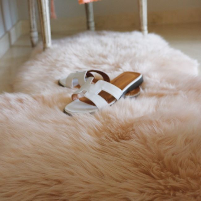 Genuine Sheepskin Rug Peach