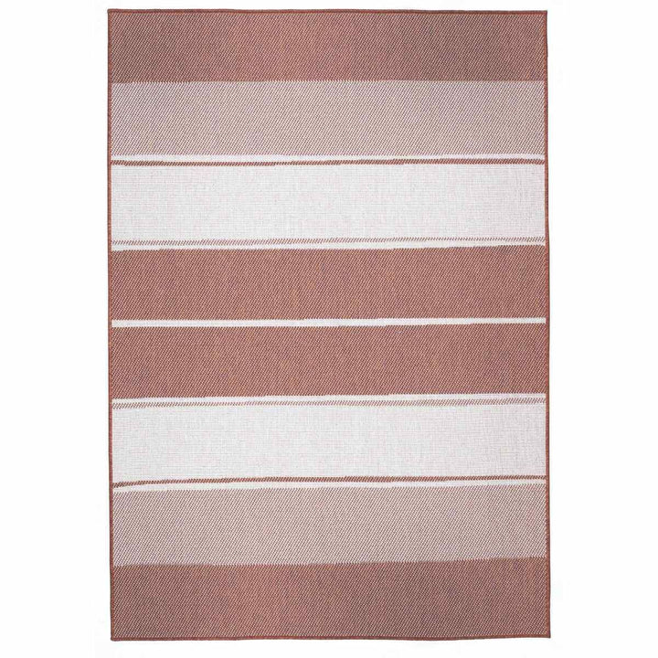 Duo Weave Rug Tonal Stripes Rust