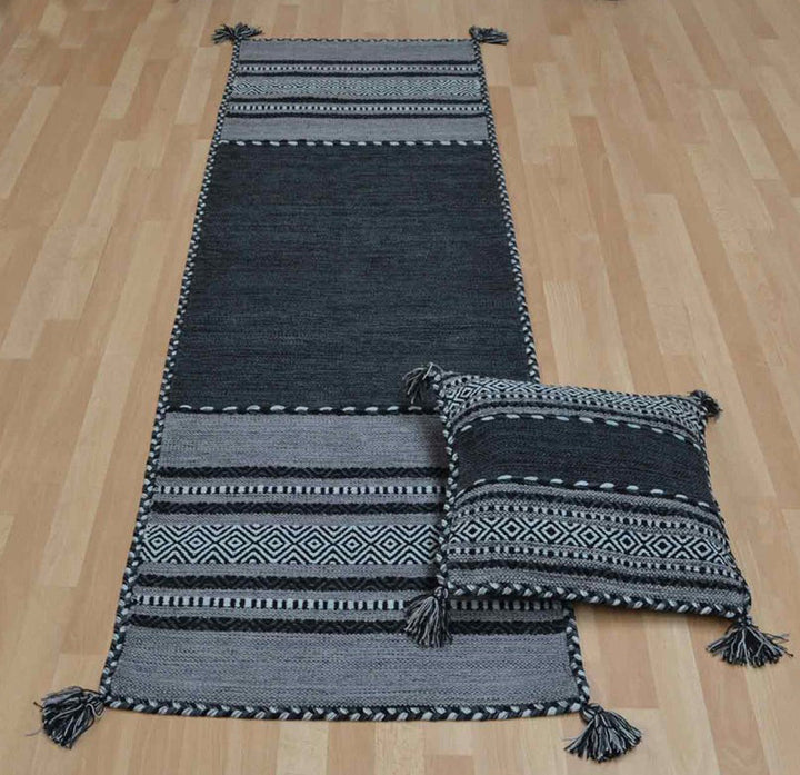 Kelim Charcoal Runner