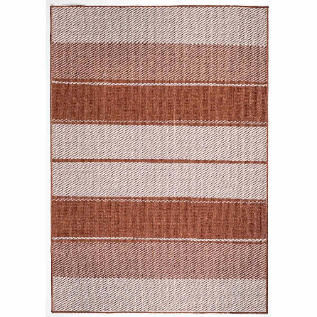 Duo Weave Rug Tonal Stripes Rust