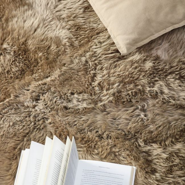 Genuine Sheepskin Rug Khaki