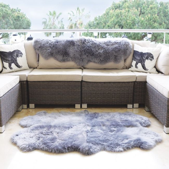 Genuine Sheepskin Rug Grey