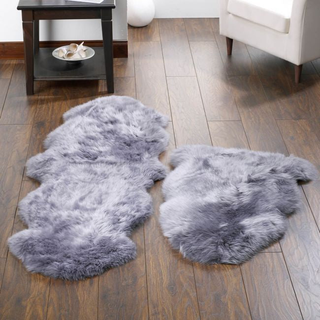 Genuine Sheepskin Rug Grey