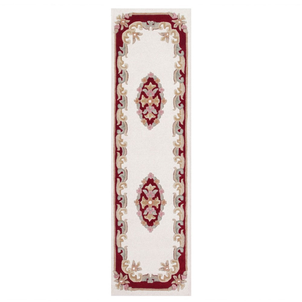 Royal Cream/Red runner rugs 
