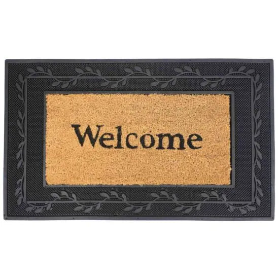 Welcome Rectangle Natural Mat