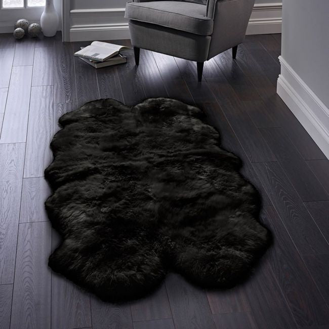 Genuine Sheepskin Rug Black