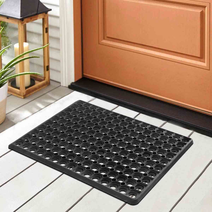 Domino Black Doormat