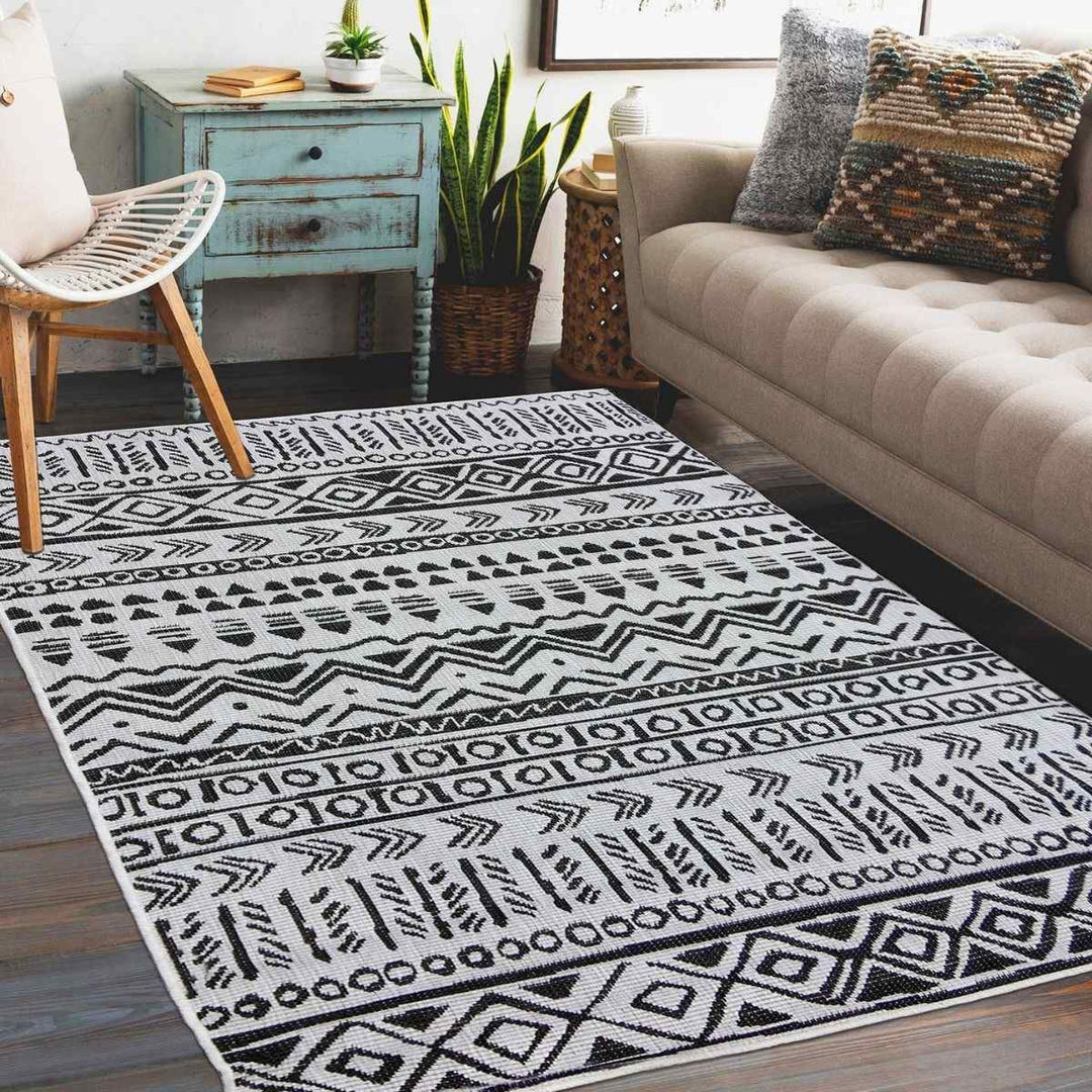 Duo Weave Indoor/Outdoor Rug Tribal Black