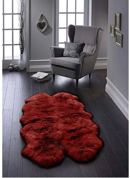 Genuine Sheepskin Rug Berry