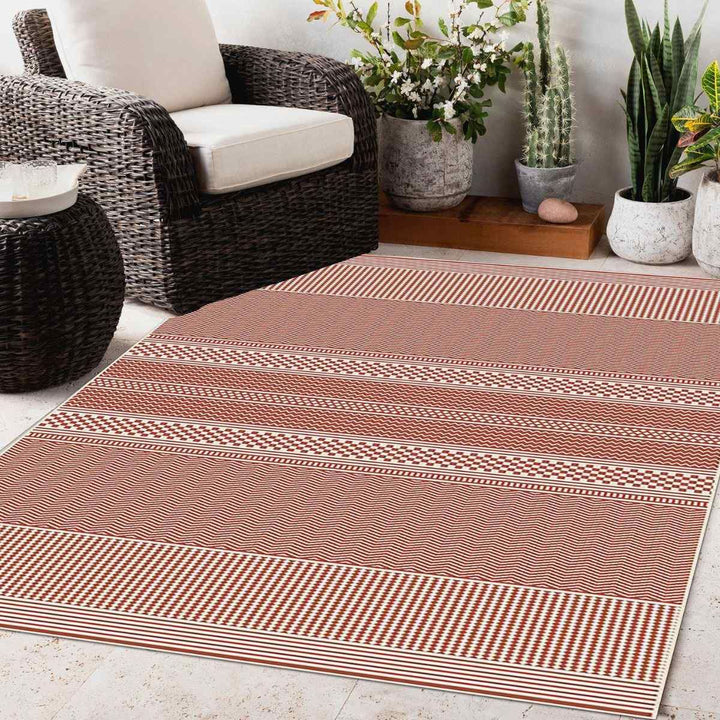 Duo Weave Indoor/Outdoor Rug Fine Weave Rust