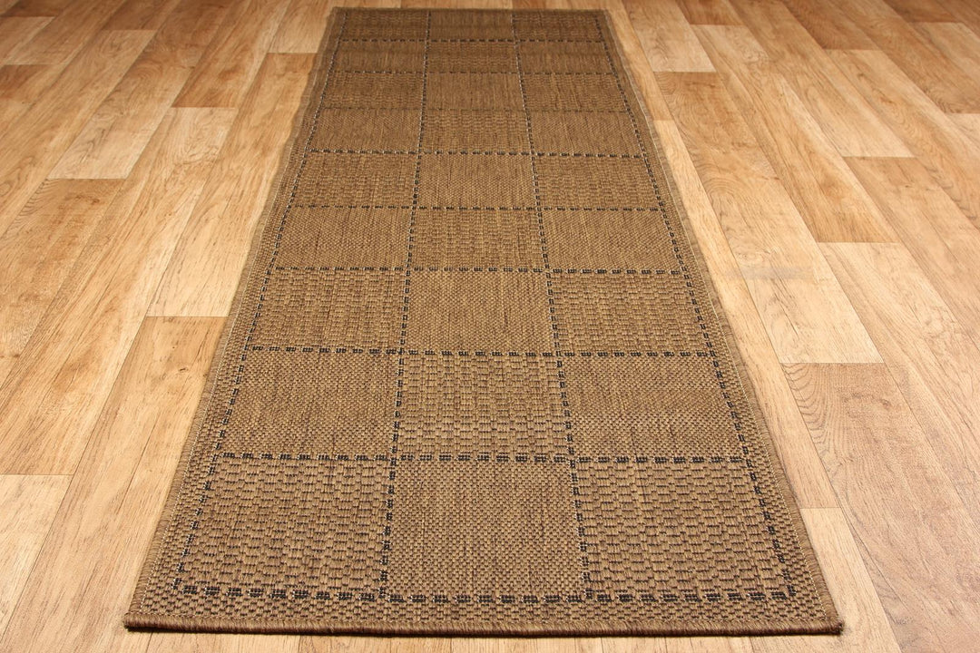 Check Flatweave Natural Runner