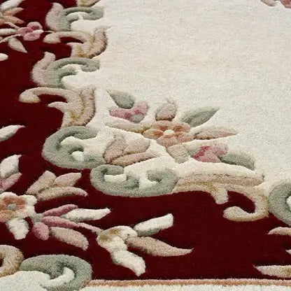 Royal Cream/Red Rug close view